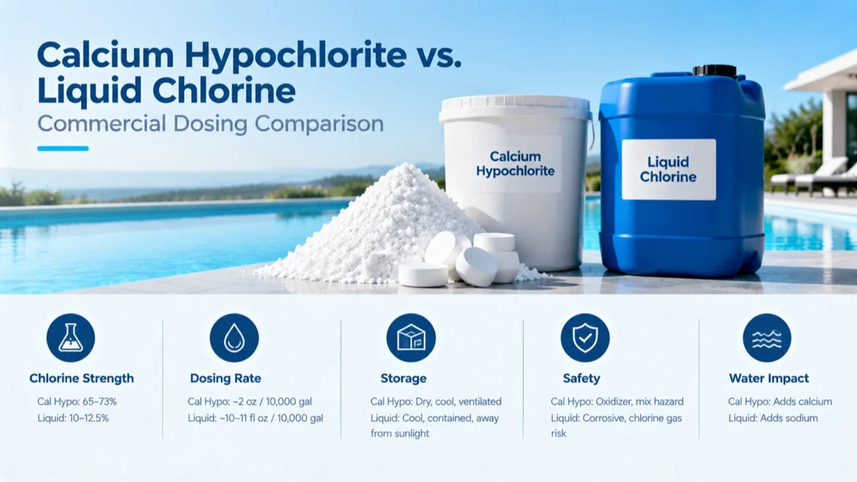 Calcium Hypochlorite vs. Liquid Chlorine: Commercial Dosing Comparison