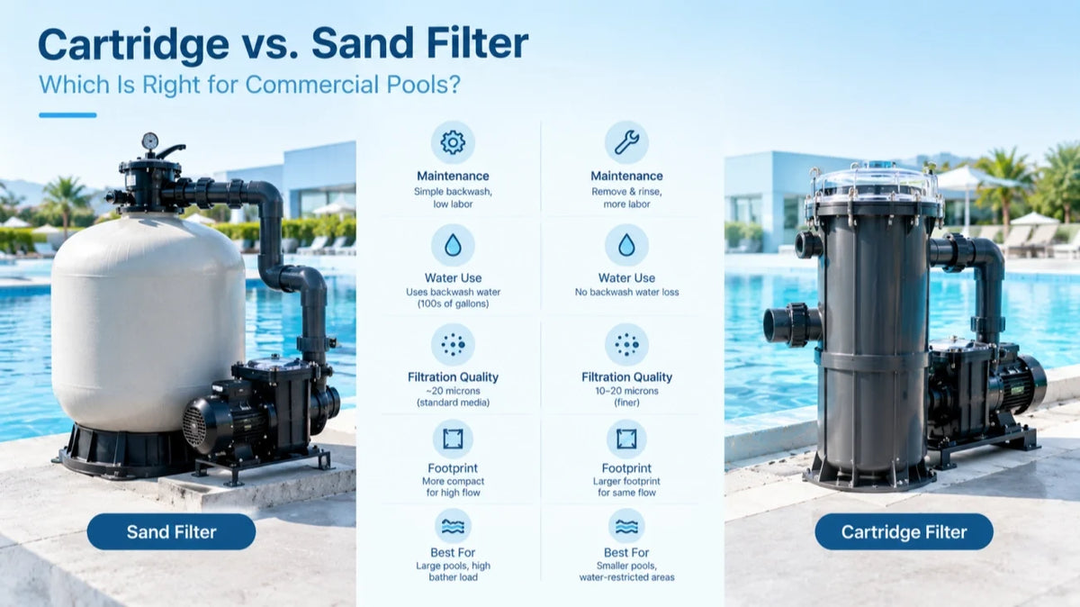Cartridge vs. Sand Filter: Which Is Right for Commercial Pools?