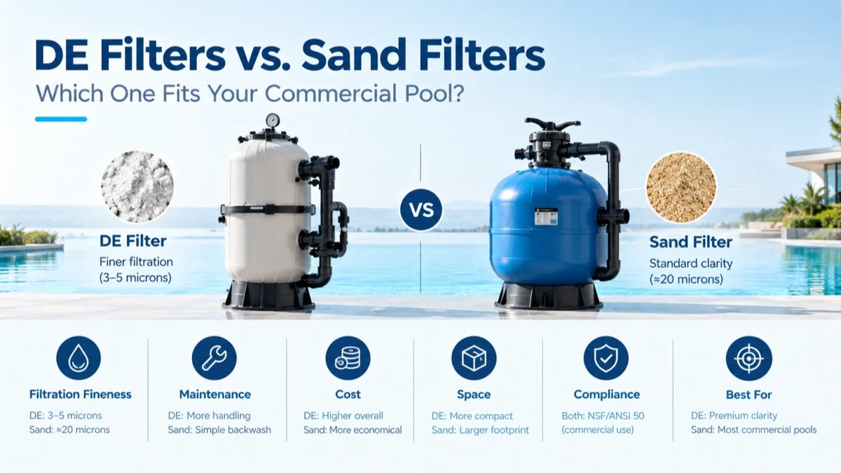 DE Filters vs. Sand Filters for Commercial Pools: A Technical Comparison