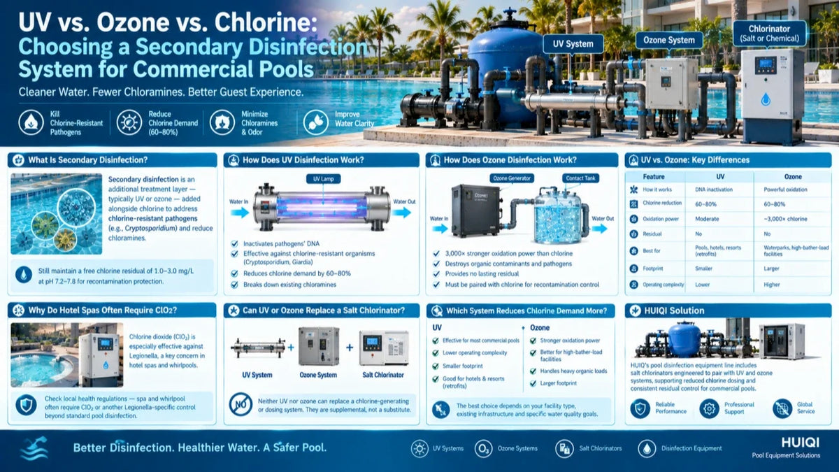 UV vs. Ozone vs. Chlorine: Choosing a Secondary Disinfection System for Commercial Pools