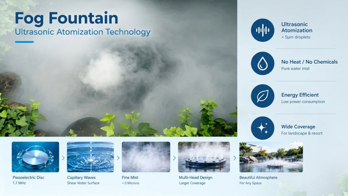 Fog and Mist Fountains: Ultrasonic Atomization Technology Explained