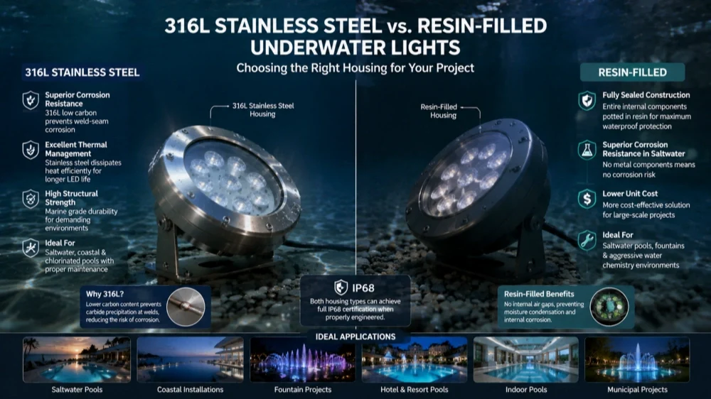 316L Stainless Steel vs. Resin-Filled Underwater Lights: Which Lasts Longer?