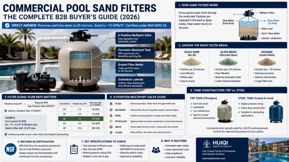 Commercial Pool Sand Filters: The Complete B2B Buyer's Guide (2026)