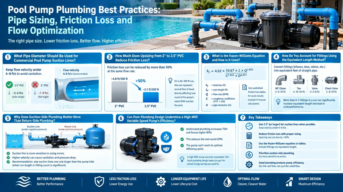 Pool Pump Plumbing Best Practices: Pipe Sizing, Friction Loss and Flow Optimization