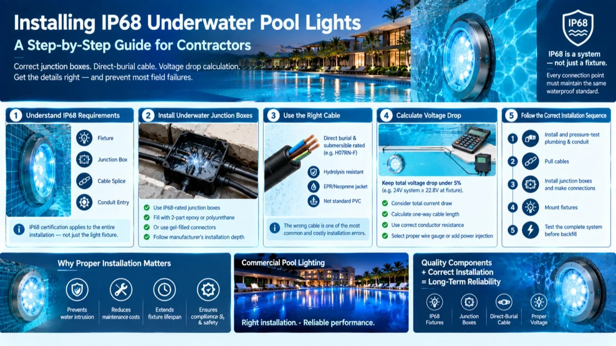 Installing IP68 Underwater Pool Lights: A Step-by-Step Guide for Contractors