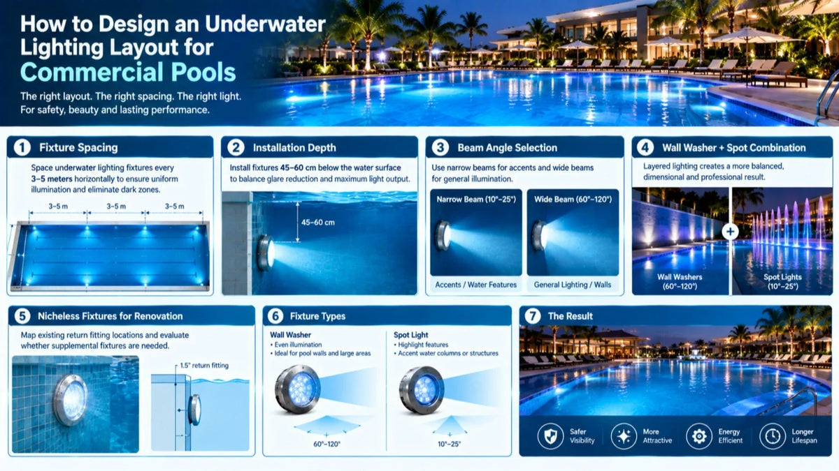 How to Design an Underwater Lighting Layout for Commercial Pools