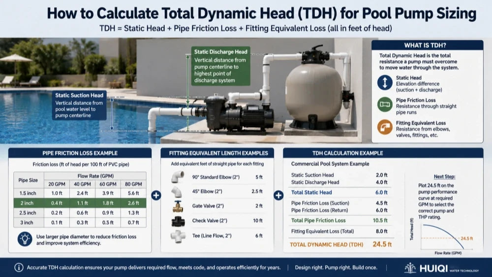 How to Calculate Total Dynamic Head (TDH) for Pool Pump Sizing
