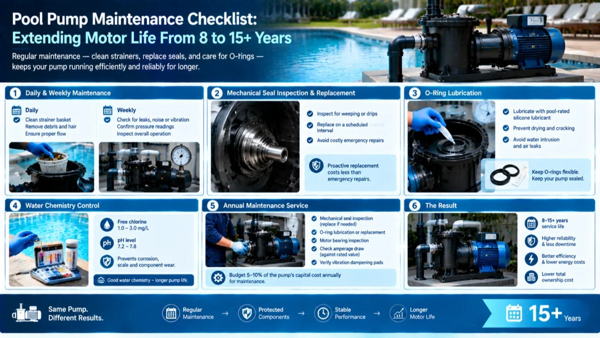 Pool Pump Maintenance Checklist: Extending Motor Life From 8 to 15+ Years
