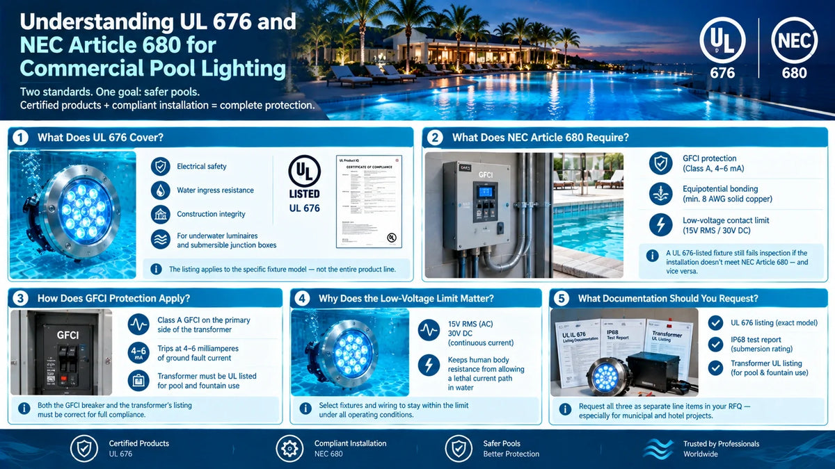 Understanding UL 676 and NEC Article 680 for Commercial Pool Lighting
