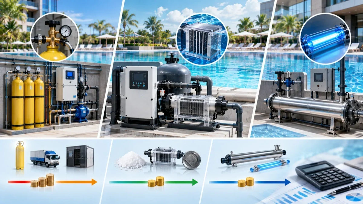 Chlorine Gas vs. Salt Chlorination vs. UV: A Total Cost Comparison for Commercial Pools