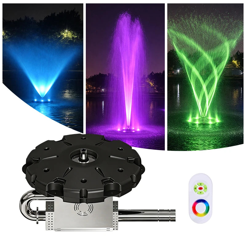 Commercial grade floating fountain 1.1KW to 5.5KW for municipal lakes and resorts