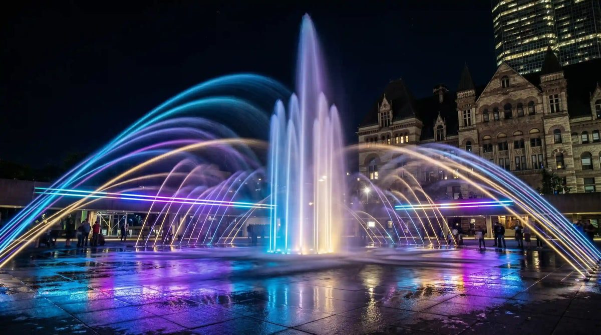 Long Exposure Musical Fountain