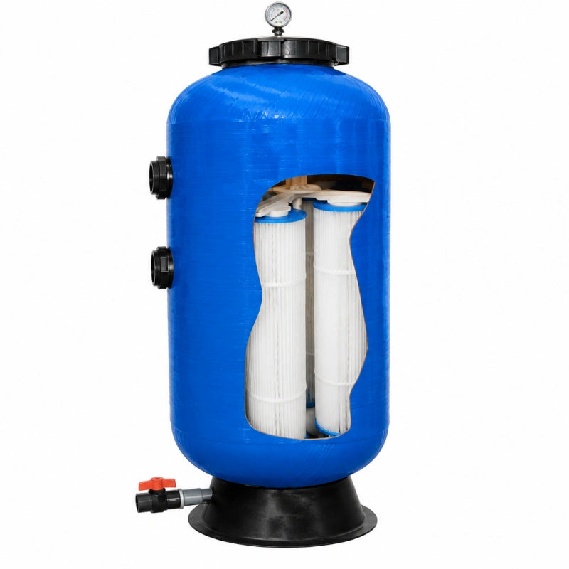 Pool filter pressure gauge showing high PSI indicating dirty filter needs cleaning