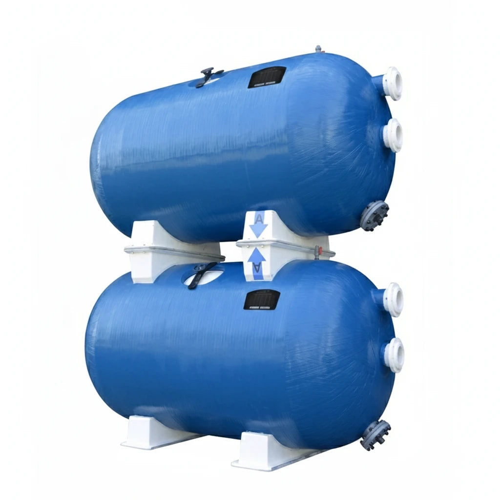 24-inch diameter pool filter tank showing large capacity for high-volume pool filtration