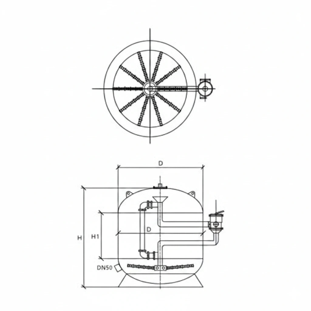 Diagram showing pool volume divided by pump flow rate to calculate filtration turnover time
