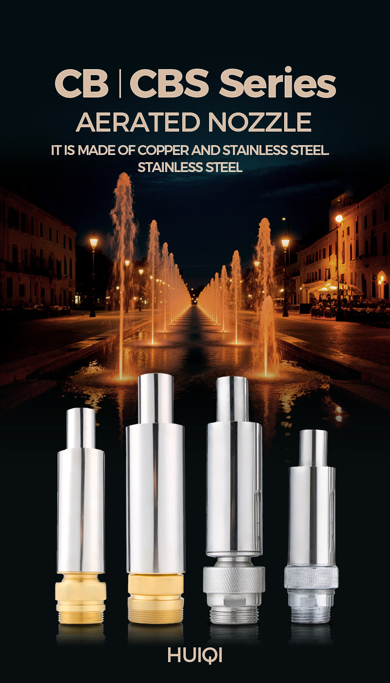 CB & CBS Aerated Fountain Nozzles | Vertical Foam Jet Sprays