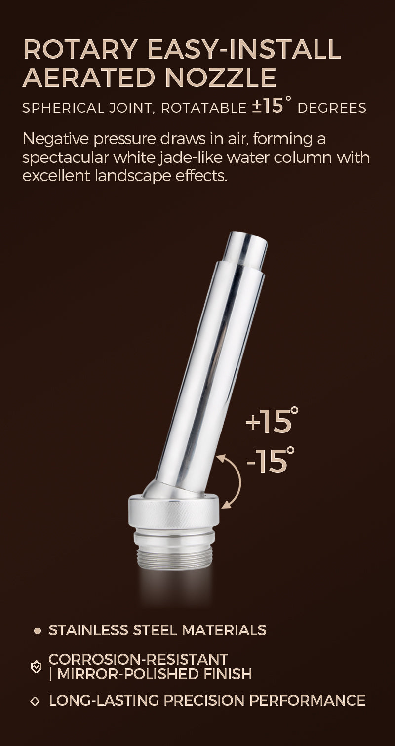 Stainless steel rotary easy-install aerated nozzle