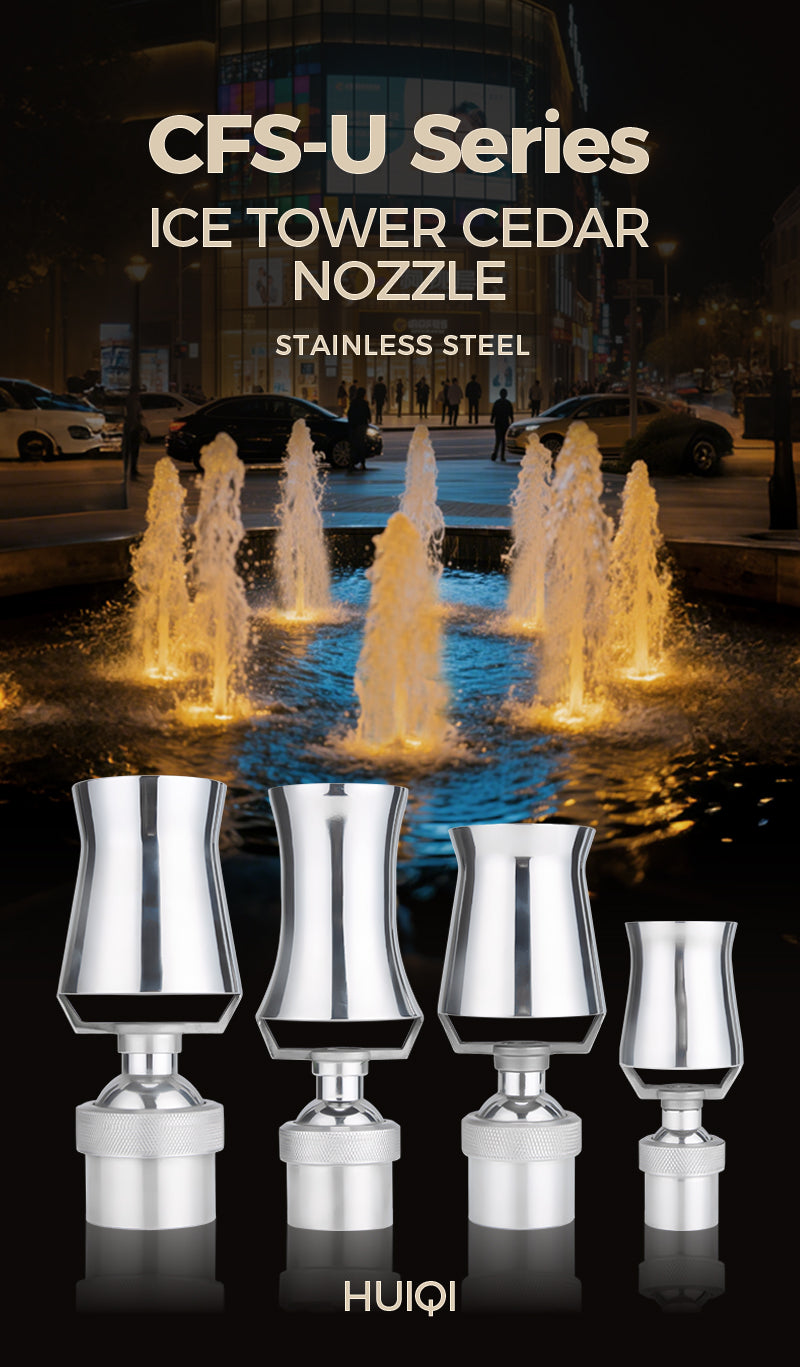 Ice tower cedar nozzles with fountains 