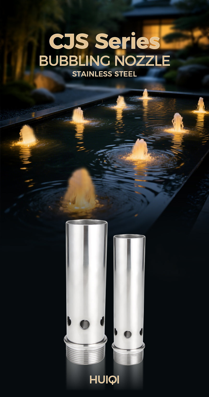 CJS Series bubbling nozzles with water feature in background