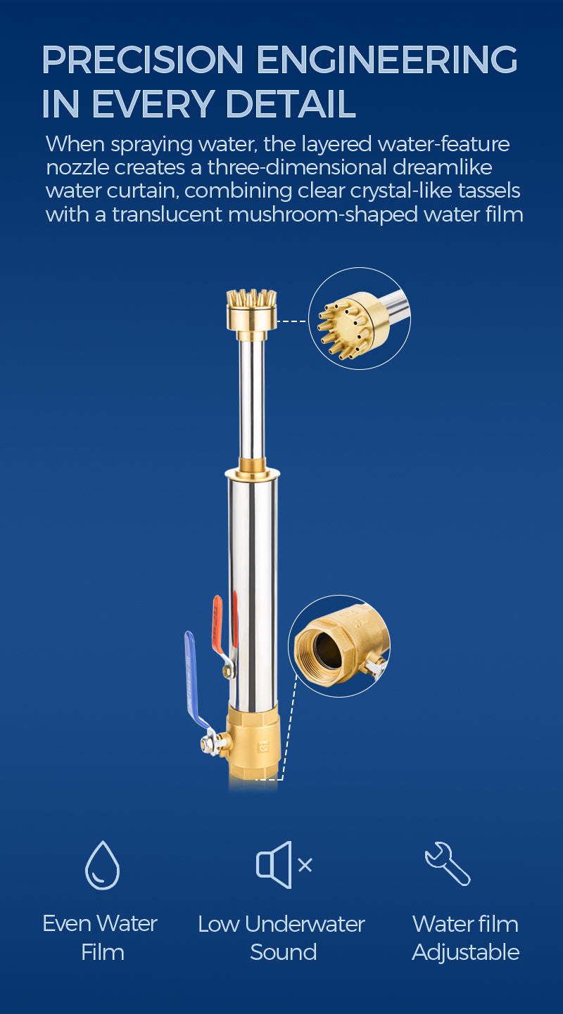 FA Series Tassel Mushroom Fountain Nozzle | Dual Water Effect