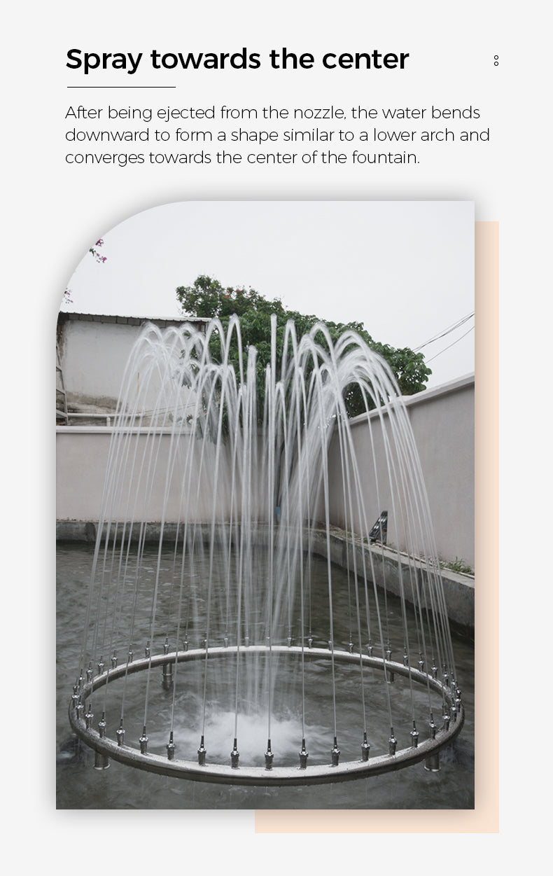 Fountain with water spraying towards the center