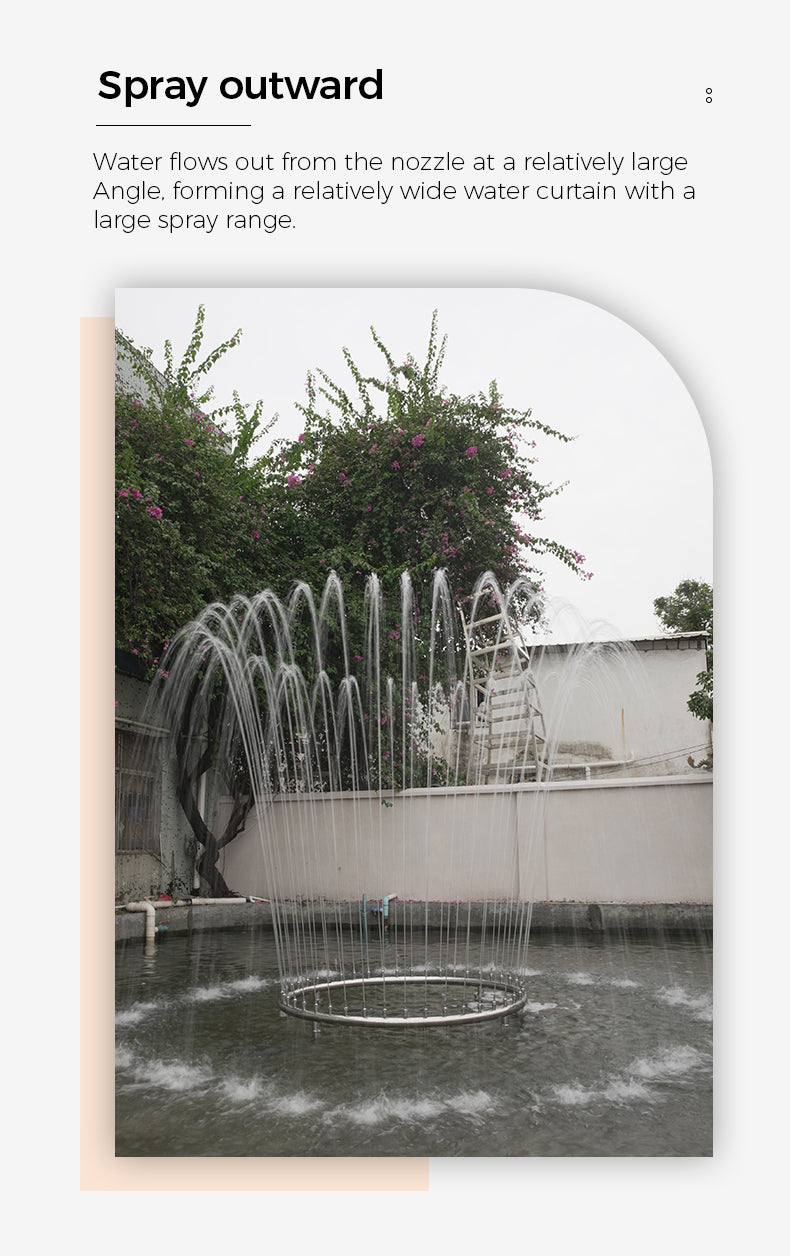 Fountain with water spray in an outdoor setting