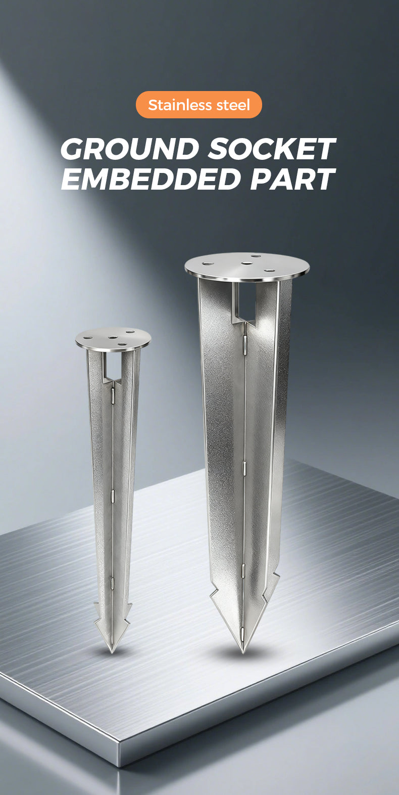 Stainless Steel Ground Socket Embedded Part