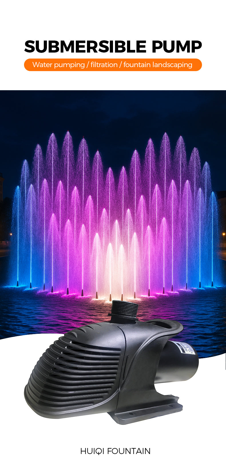 SUBMERSIBLE PUMP,Water pumping filtration fountain landscaping      