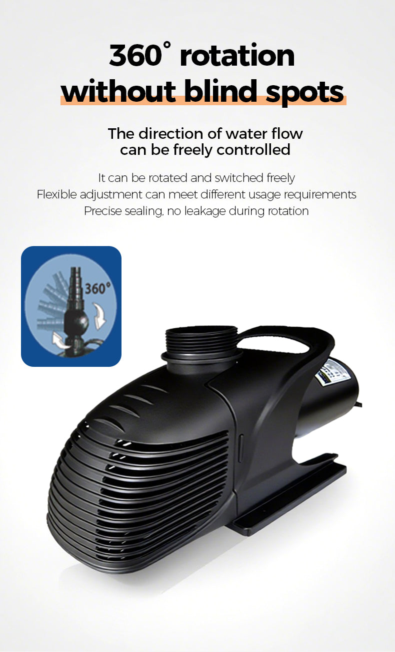 360° rotation without blind spots The direction of water flow can be freely controlled