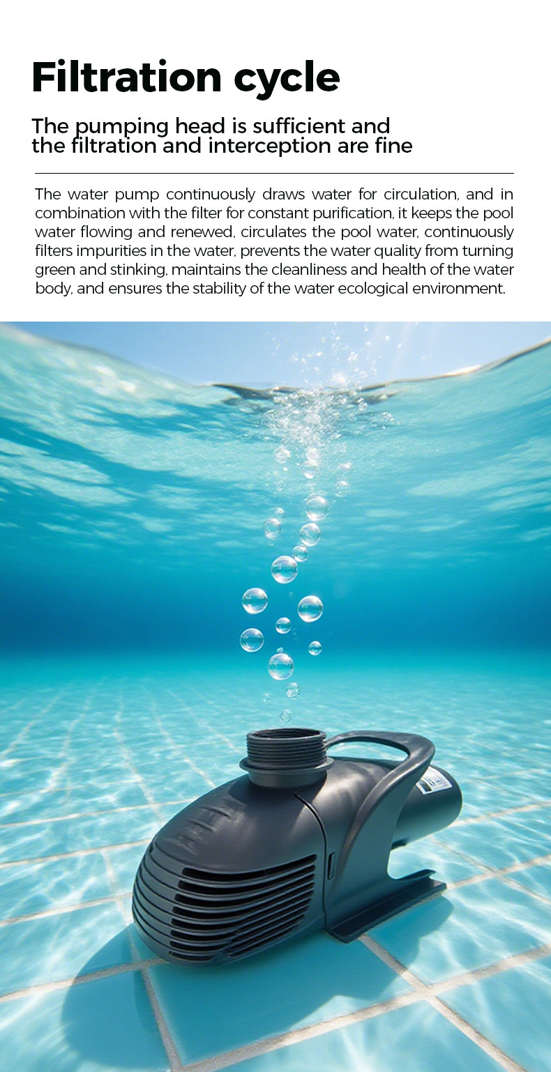 Filtration cycle The pumping head is sufficient and the filtration and interception are fine