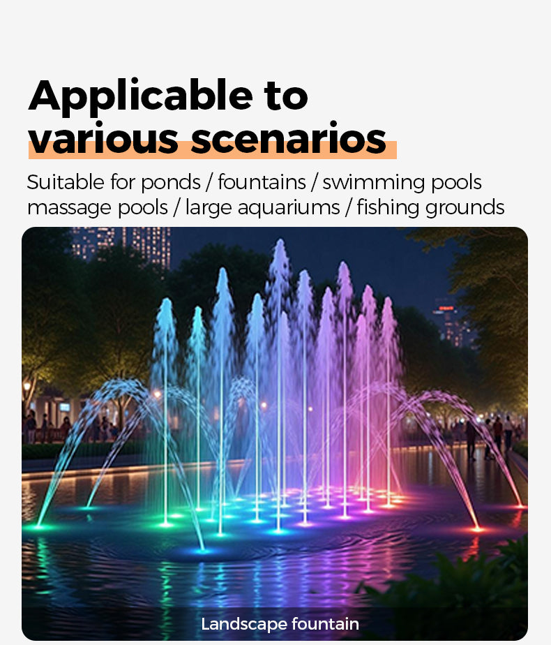 Applicable to various scenarios Suitable for ponds fountains swimming pools massage pools large aquariums fishing grounds
