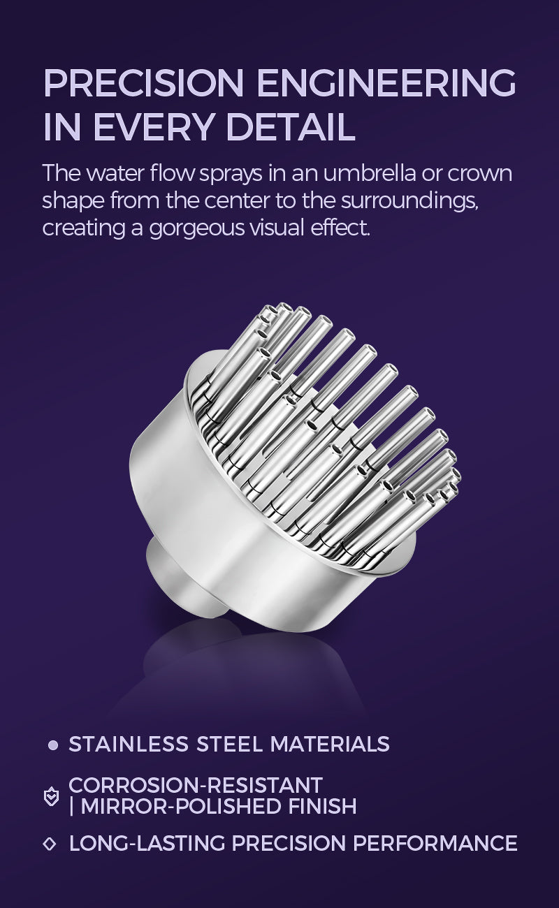 HGS Crown Fountain Nozzles | Stainless Steel Water Feature