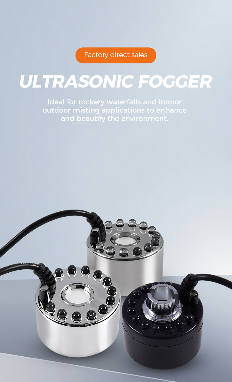 Factory direct sales JLTRASONIC FOGGER ldeal for rockery waterfalls and indoor outdoor misting applications to enhance and beautify the environment.
