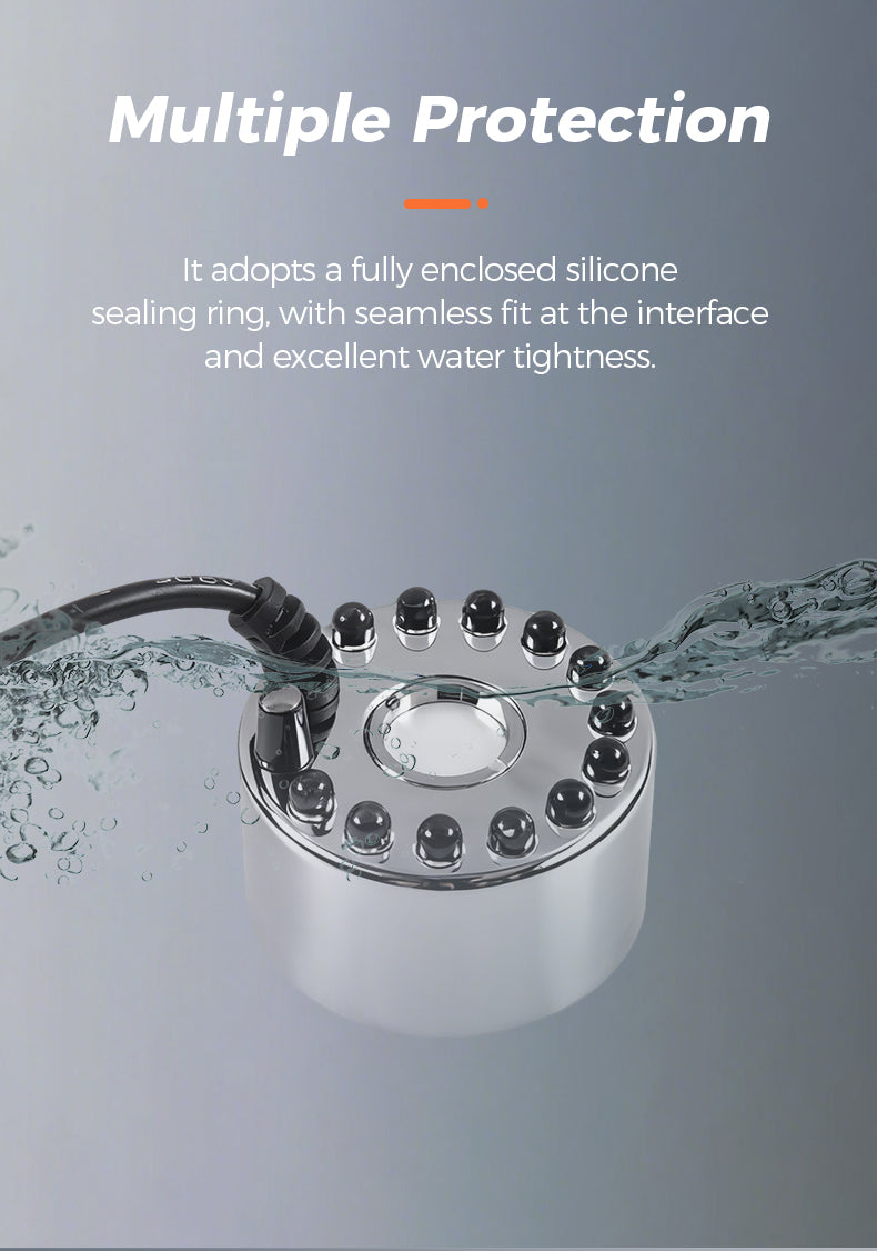 Multiple Protection It adopts a fully enclosed silicone sealing ring, with seamless fit at the interface and excellent water tightness.