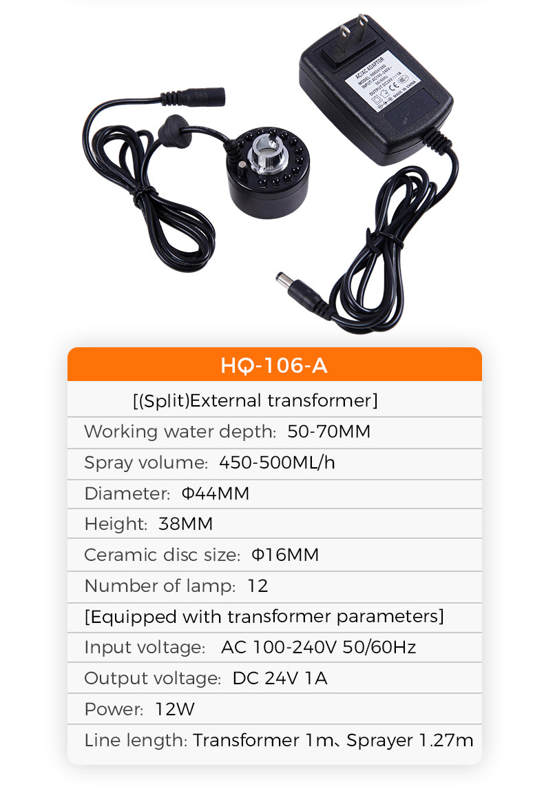 Split external transformer with cables and technical specifications