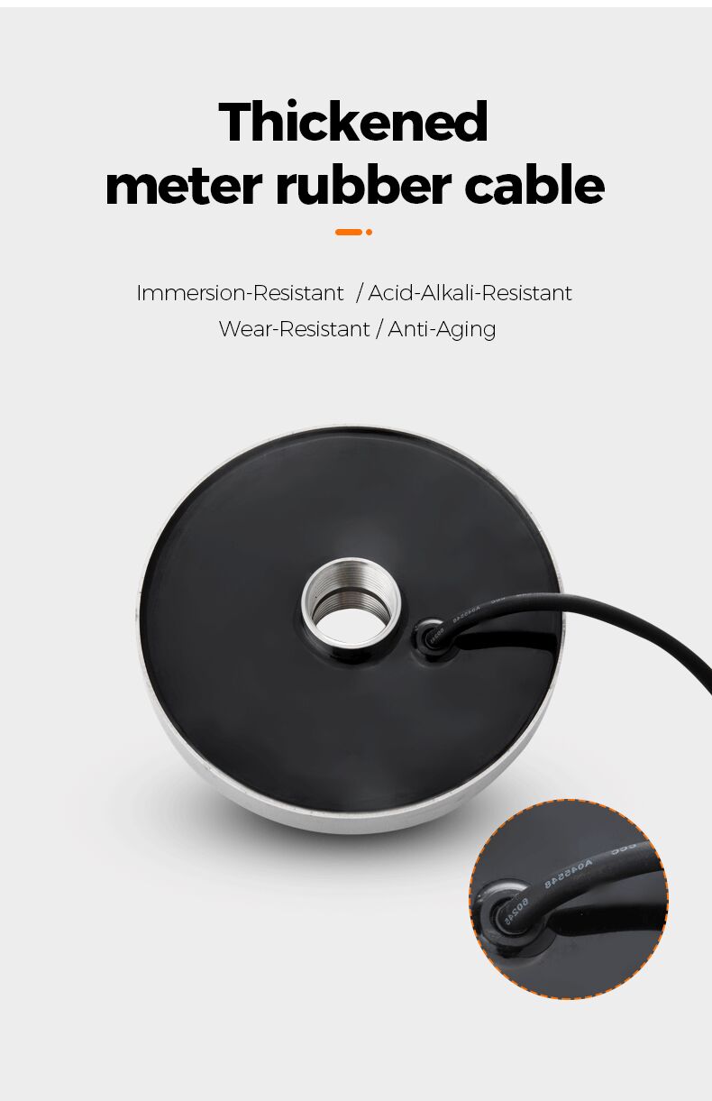 Black thickened meter rubber cable with text on a white background