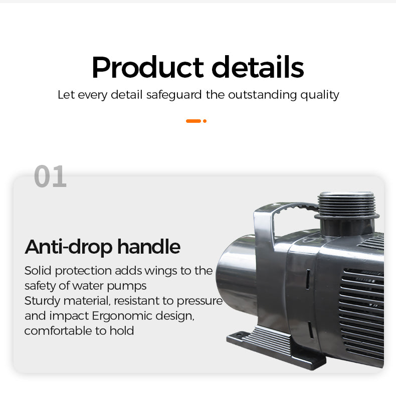 Metal water pump with anti-drop handle on a white background
