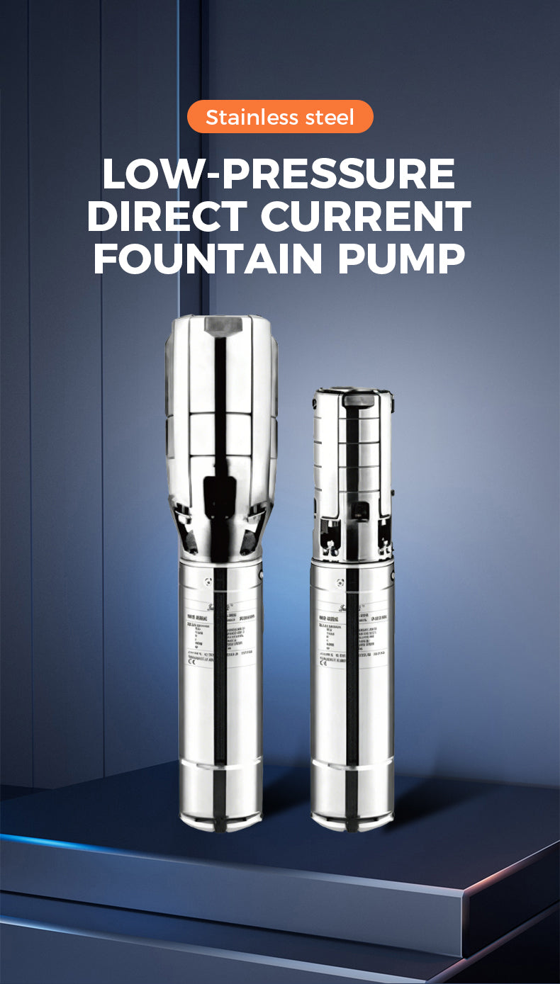 Low-voltage DC fountain pump