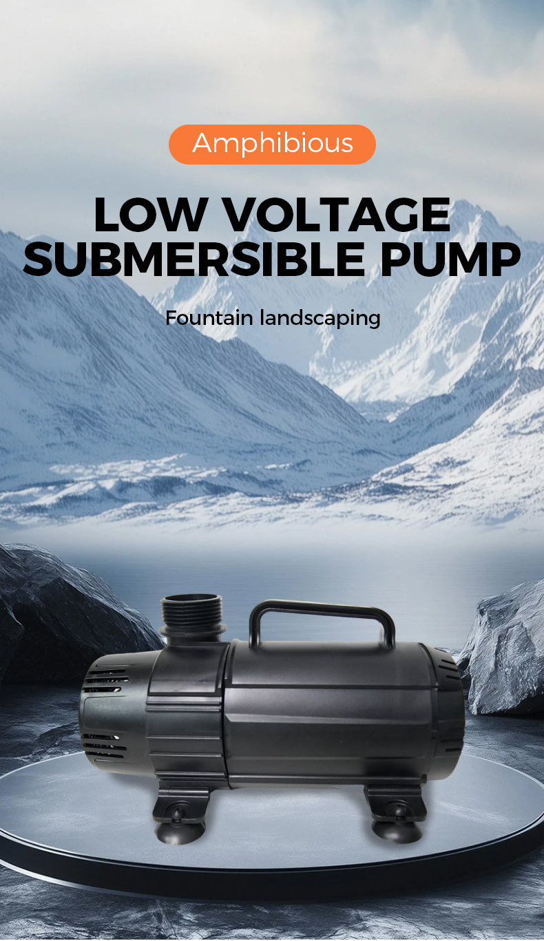 Low-pressure submersible pump fountain landscape