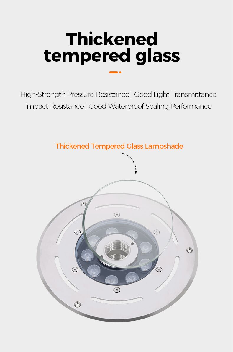 Thickened tempered glass lampshade with text on a light gray background