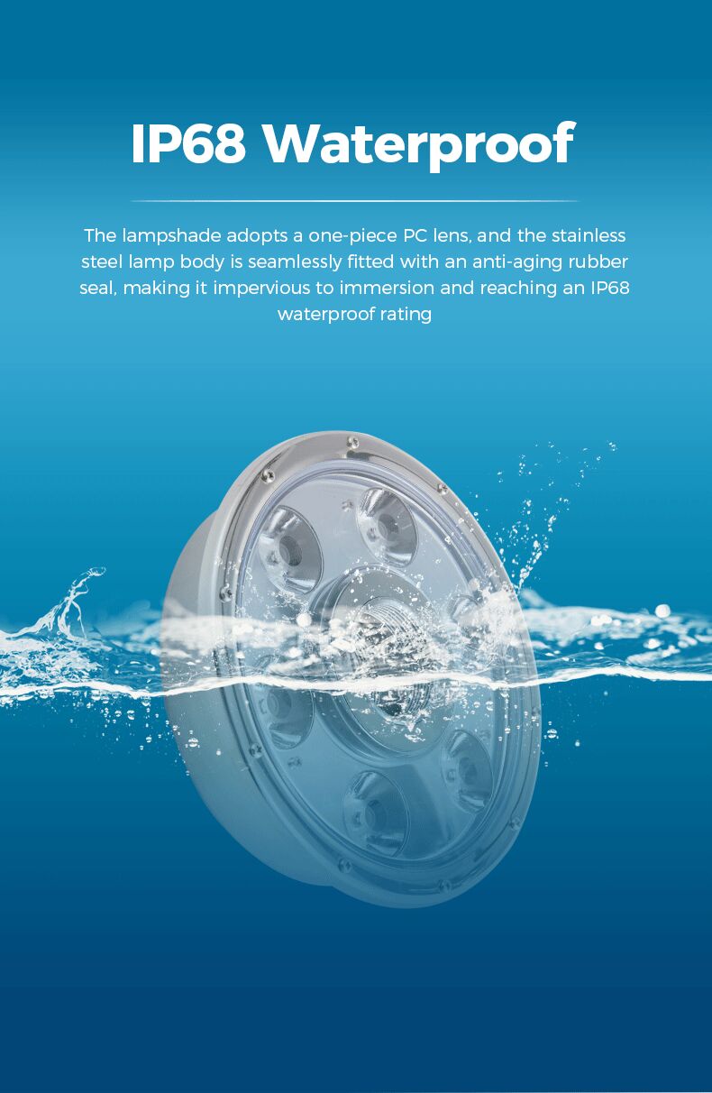 Lampshade with IP68 waterproof feature on a blue background