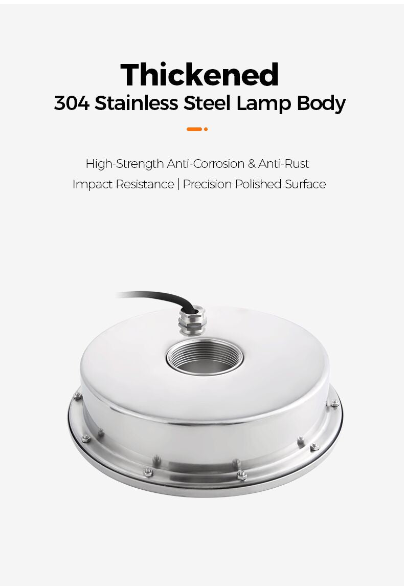304 Stainless Steel Lamp Body with text on a white background