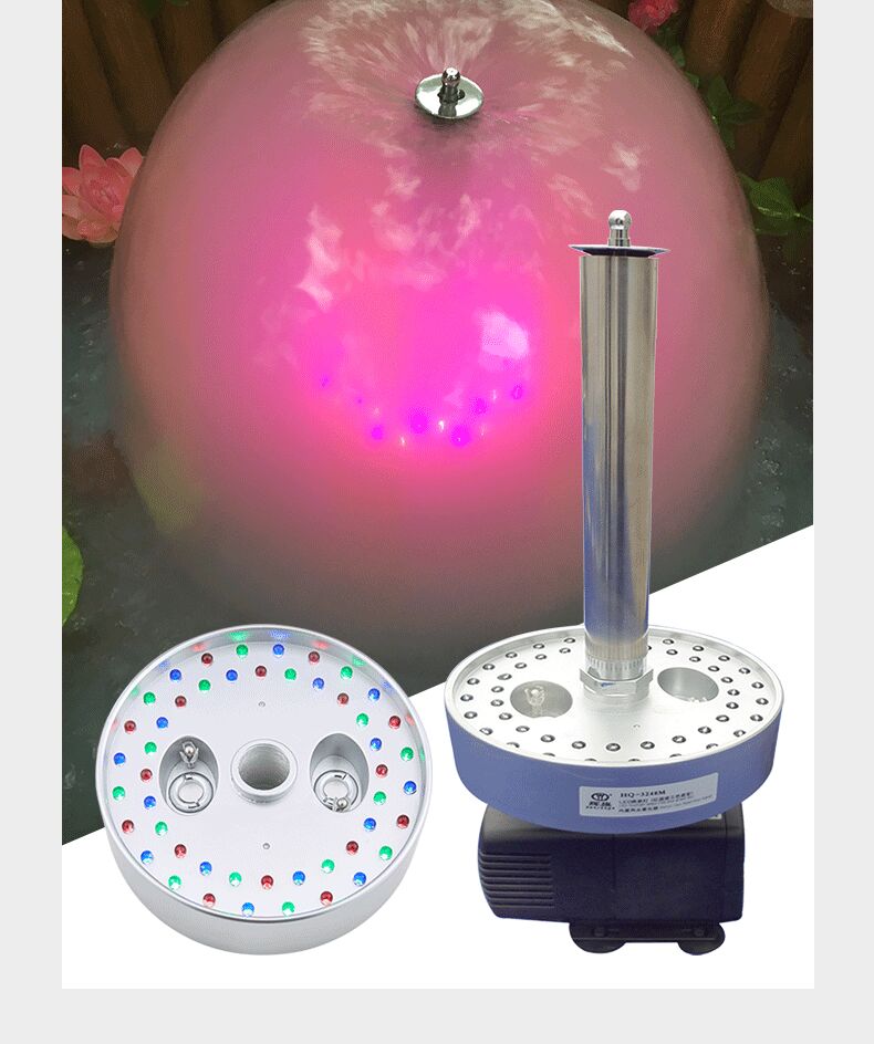 Color-changing light bulb with LED lights on a white background