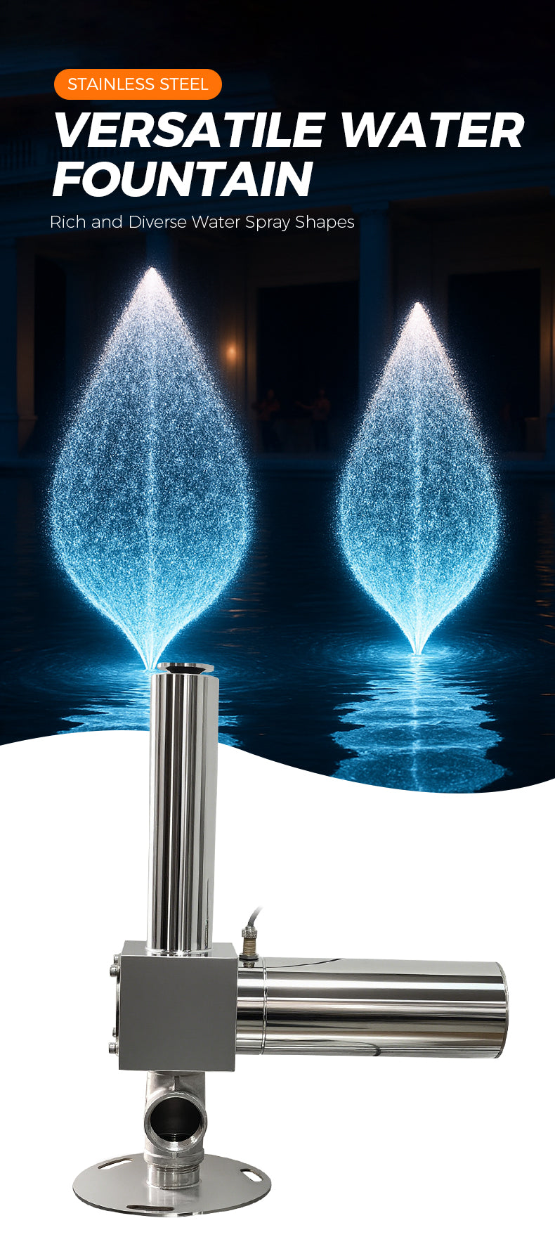 HQ-MAX40 Versatile Water Fountain with Dynamic Water Shapes