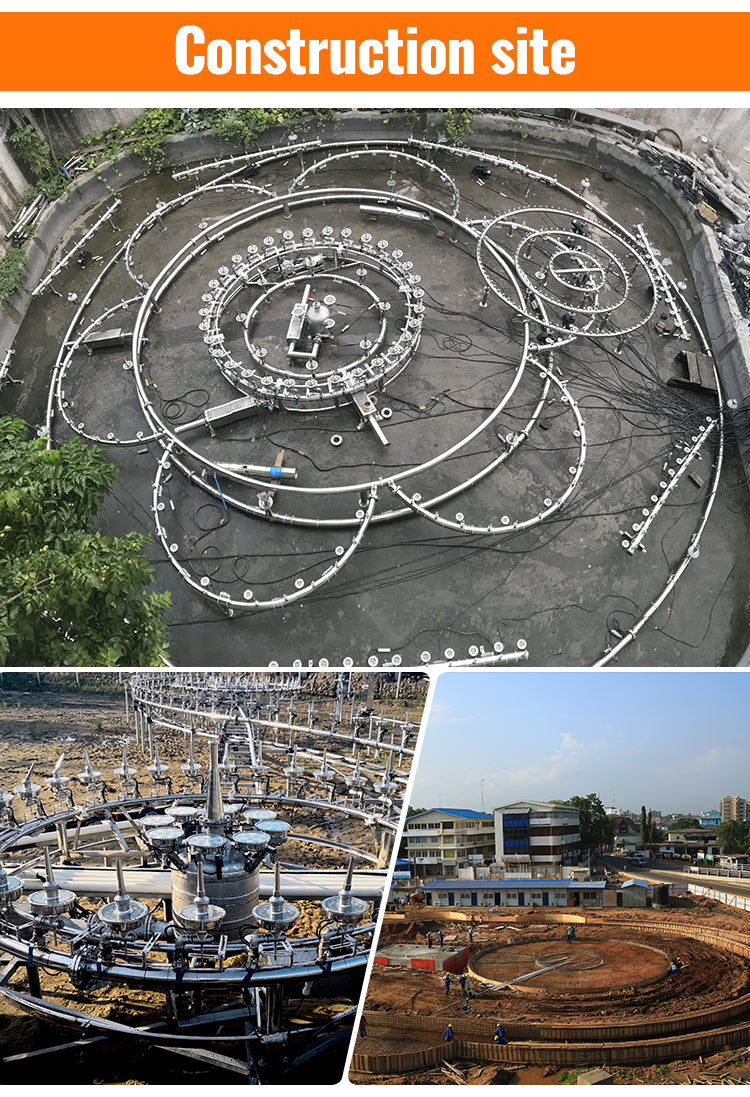 Collage of a construction site with various stages of development.