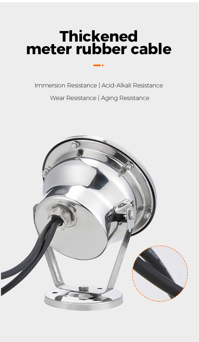 Chrome metal cable gland with text on resistance properties on a white background