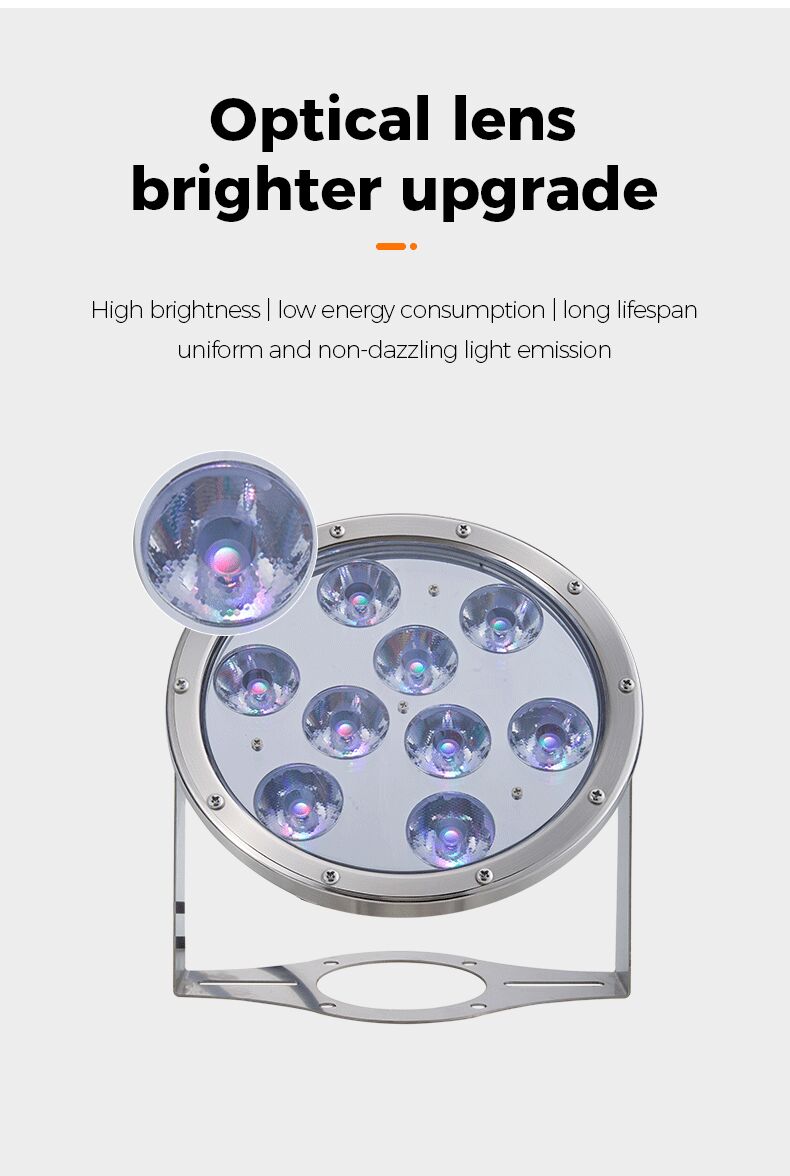 Light fixture with optical lens upgrade features on a light gray background
