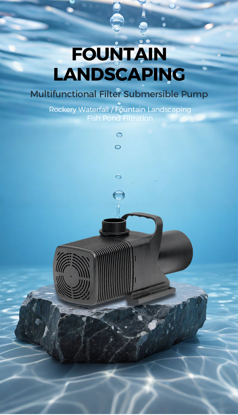 Multifunctional submersible pump for fountains, landscaping, and greening