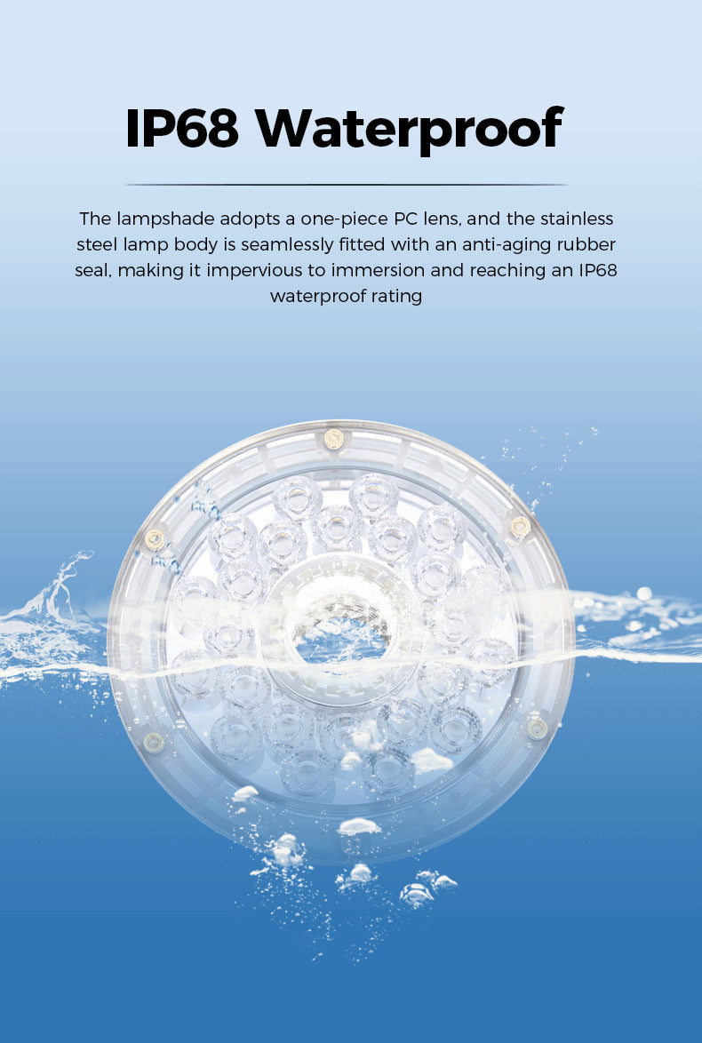 Lampshade with IP68 waterproof feature on a blue background