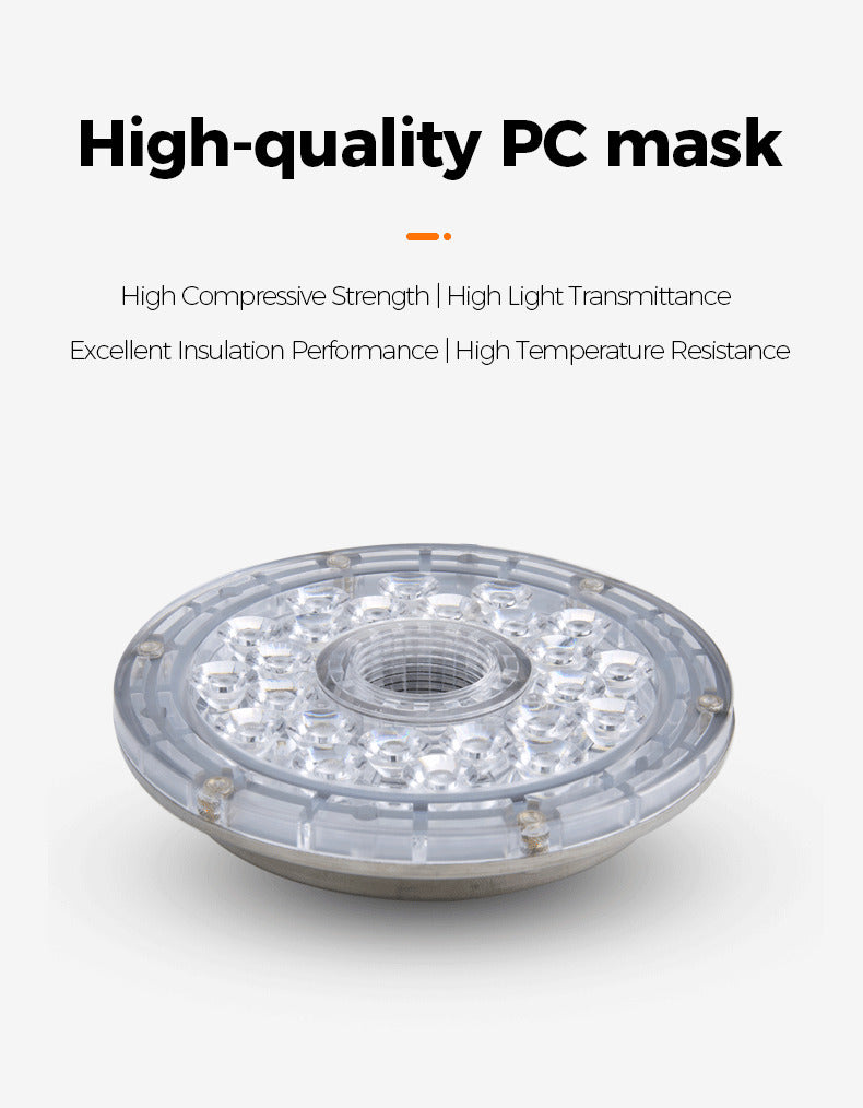 High-quality PC mask with text highlighting its features on a white background